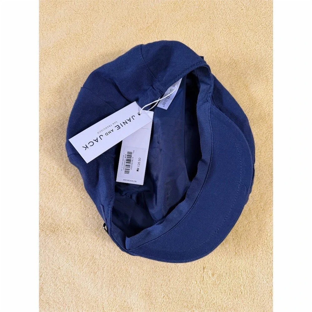Janie and Jack Newsboy Cap Hat Boys One Size Navy Blue Tagged